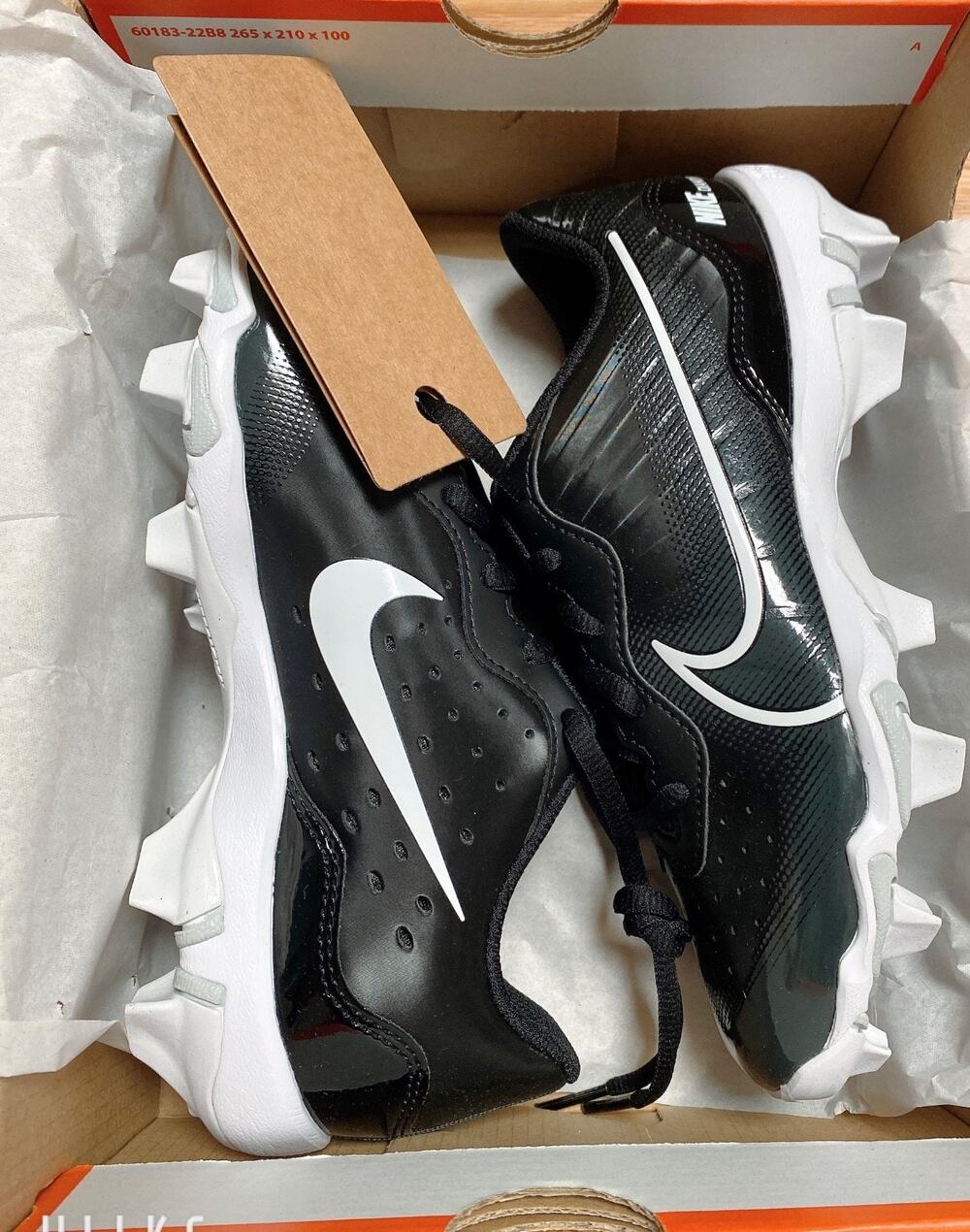 NWT Nike Alpha Huarache 4 Keystone BG Cleats Youth 4.5Y Black White